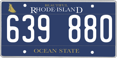 RI license plate 639880