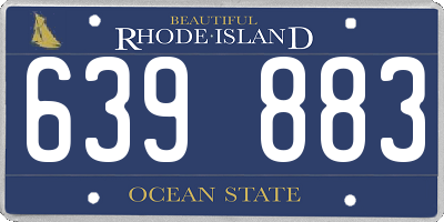 RI license plate 639883