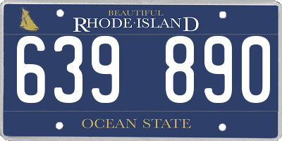 RI license plate 639890
