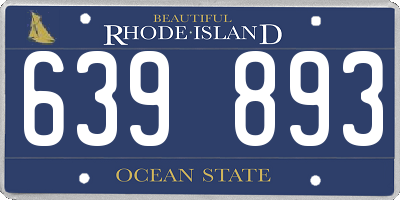 RI license plate 639893