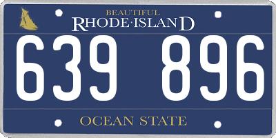 RI license plate 639896