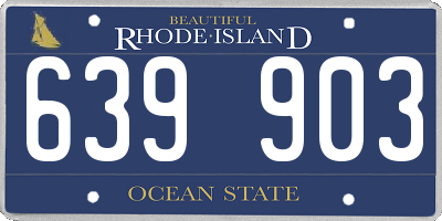 RI license plate 639903