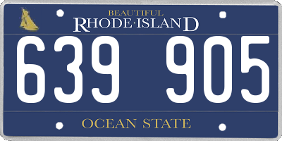 RI license plate 639905