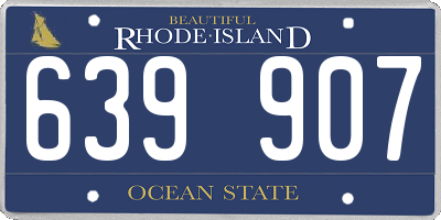 RI license plate 639907
