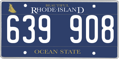 RI license plate 639908