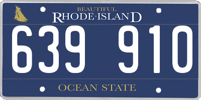 RI license plate 639910