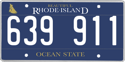 RI license plate 639911