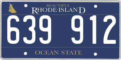 RI license plate 639912