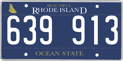 RI license plate 639913