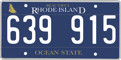 RI license plate 639915
