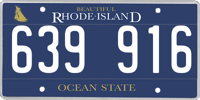 RI license plate 639916