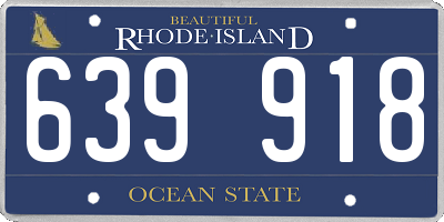 RI license plate 639918