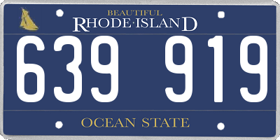 RI license plate 639919