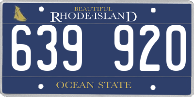 RI license plate 639920