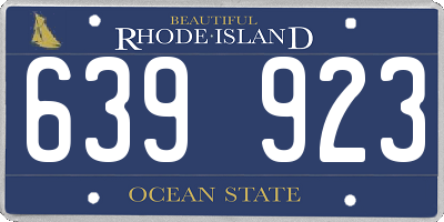 RI license plate 639923