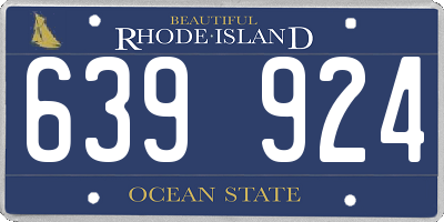 RI license plate 639924