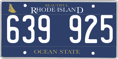 RI license plate 639925