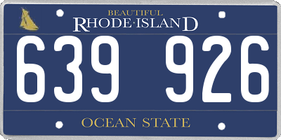 RI license plate 639926