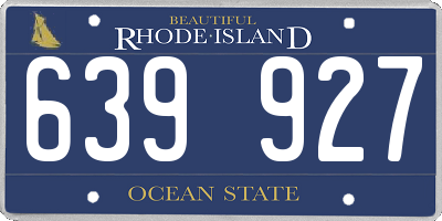 RI license plate 639927