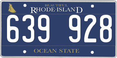 RI license plate 639928