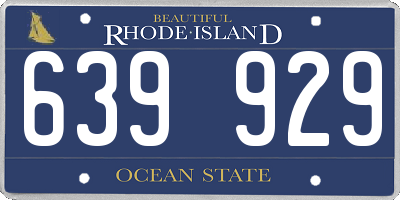RI license plate 639929