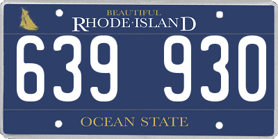 RI license plate 639930