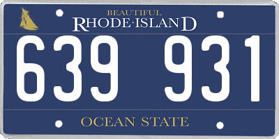 RI license plate 639931