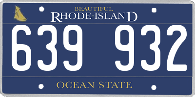 RI license plate 639932
