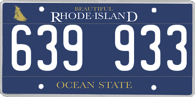 RI license plate 639933