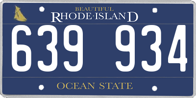 RI license plate 639934