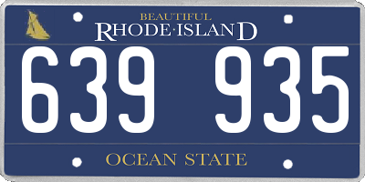 RI license plate 639935