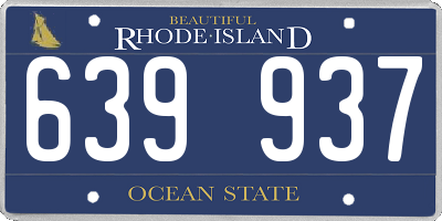 RI license plate 639937