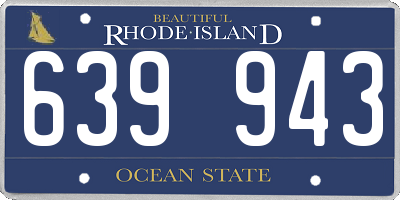 RI license plate 639943