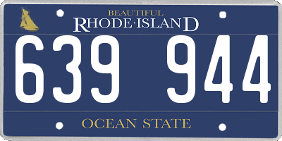 RI license plate 639944