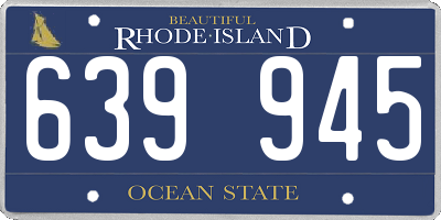 RI license plate 639945