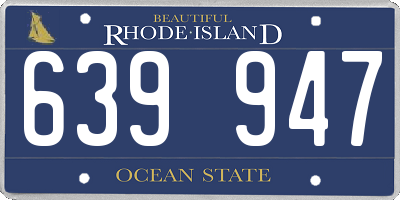 RI license plate 639947