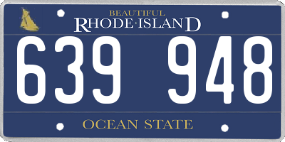 RI license plate 639948