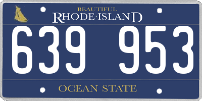 RI license plate 639953