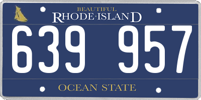 RI license plate 639957