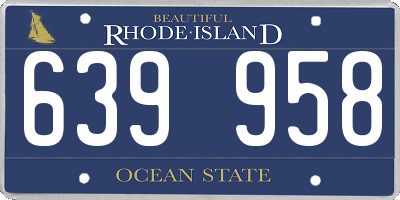 RI license plate 639958
