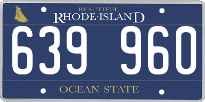 RI license plate 639960