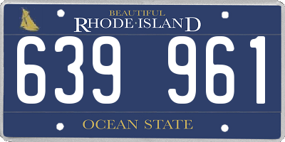RI license plate 639961