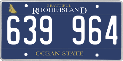 RI license plate 639964