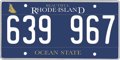 RI license plate 639967