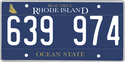 RI license plate 639974