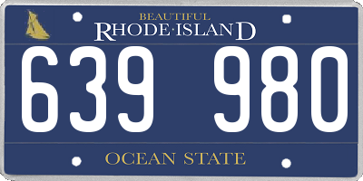 RI license plate 639980