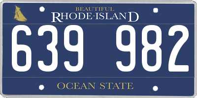 RI license plate 639982
