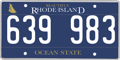 RI license plate 639983