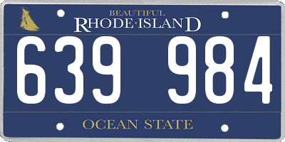 RI license plate 639984