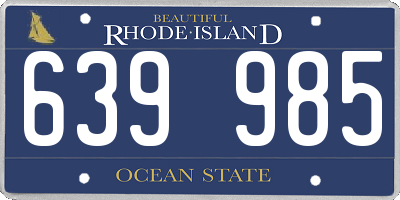 RI license plate 639985